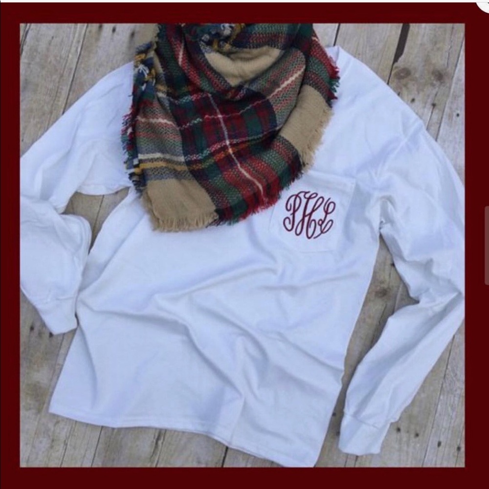 Cotton Blend Tee with Monogrammed Pocket